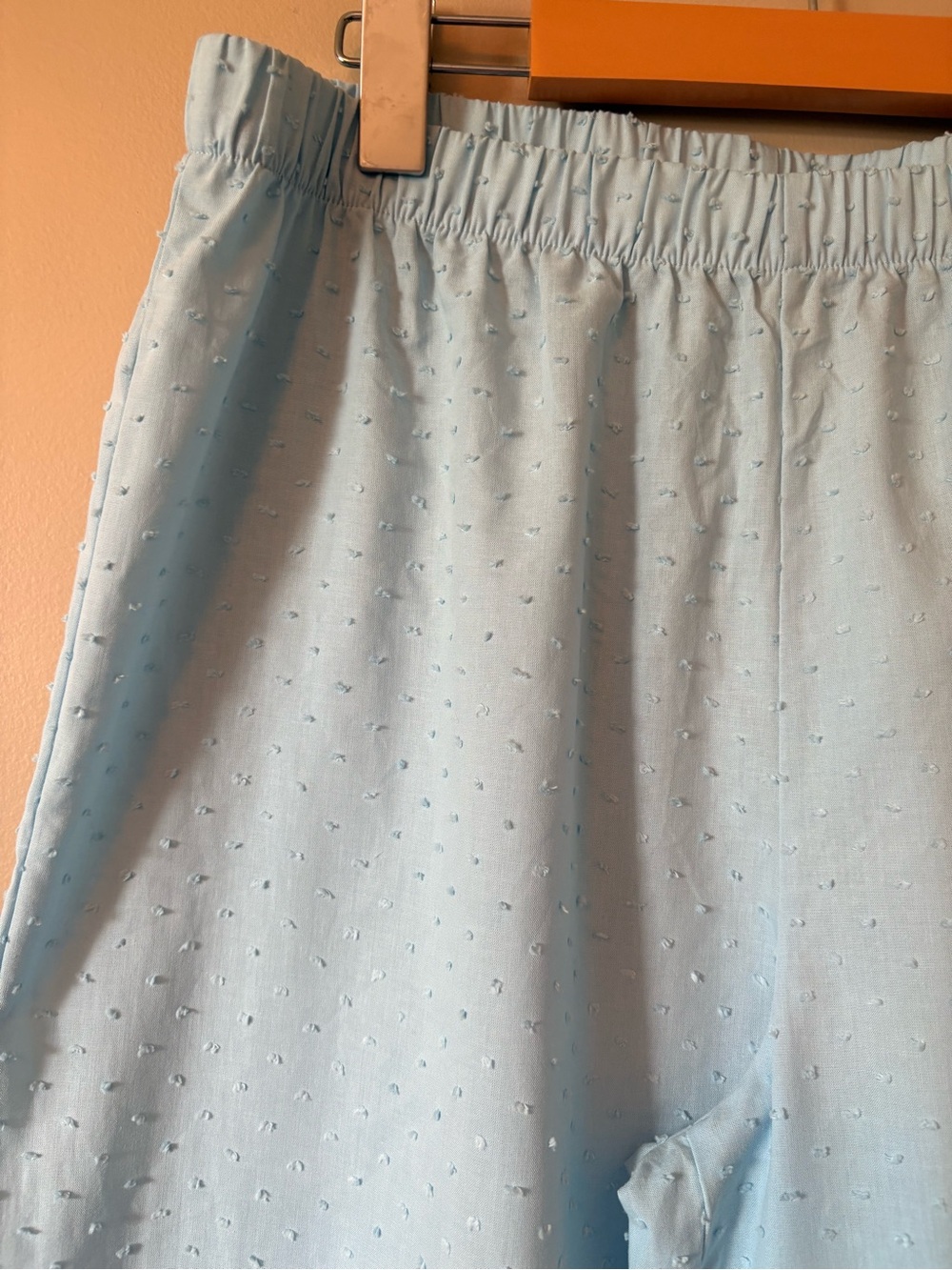 Max Studio Light Blue Wide Leg Eyelet Pants - Picture 3 of 4